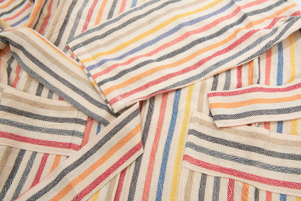 Rainbow Hooded Linen Kids Robe