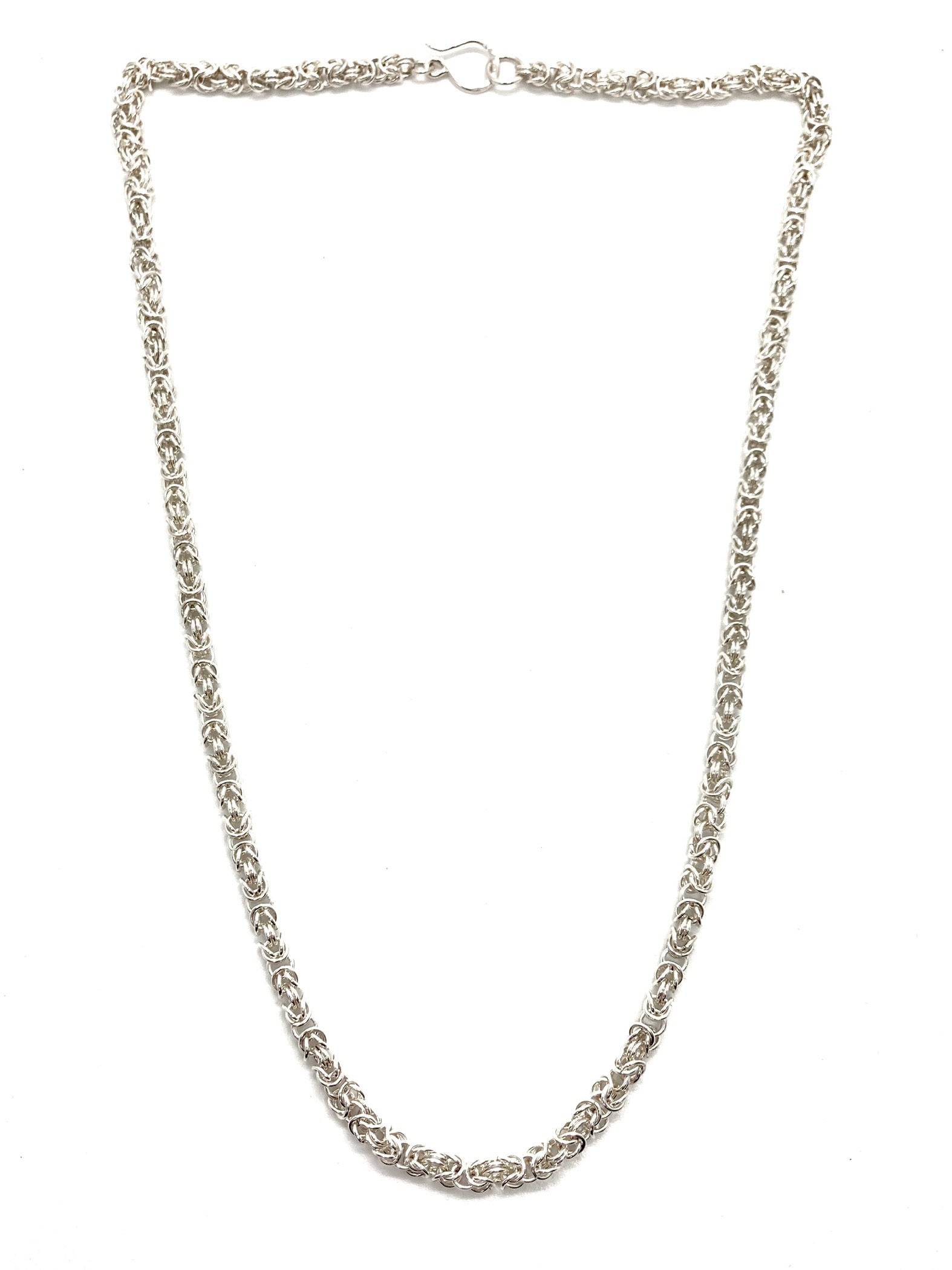 Delicate Byzantine Chainmaille Necklace in Silver