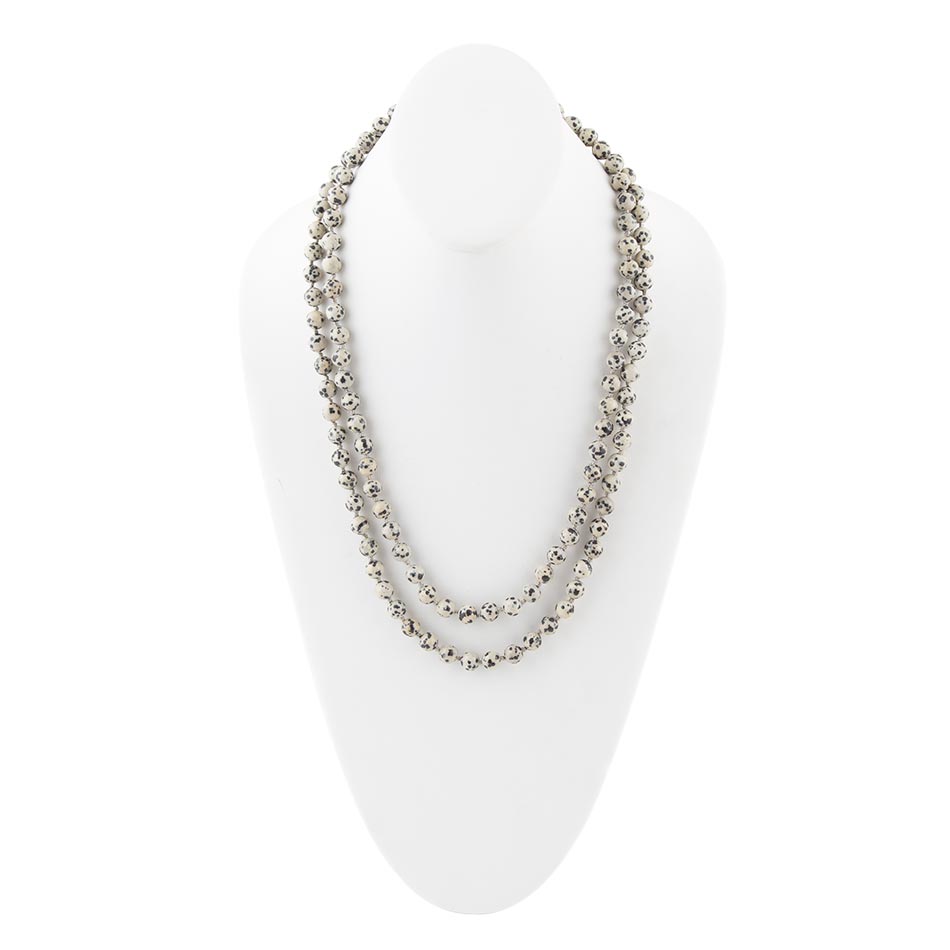 Knotted Dalmatian Jasper Necklace